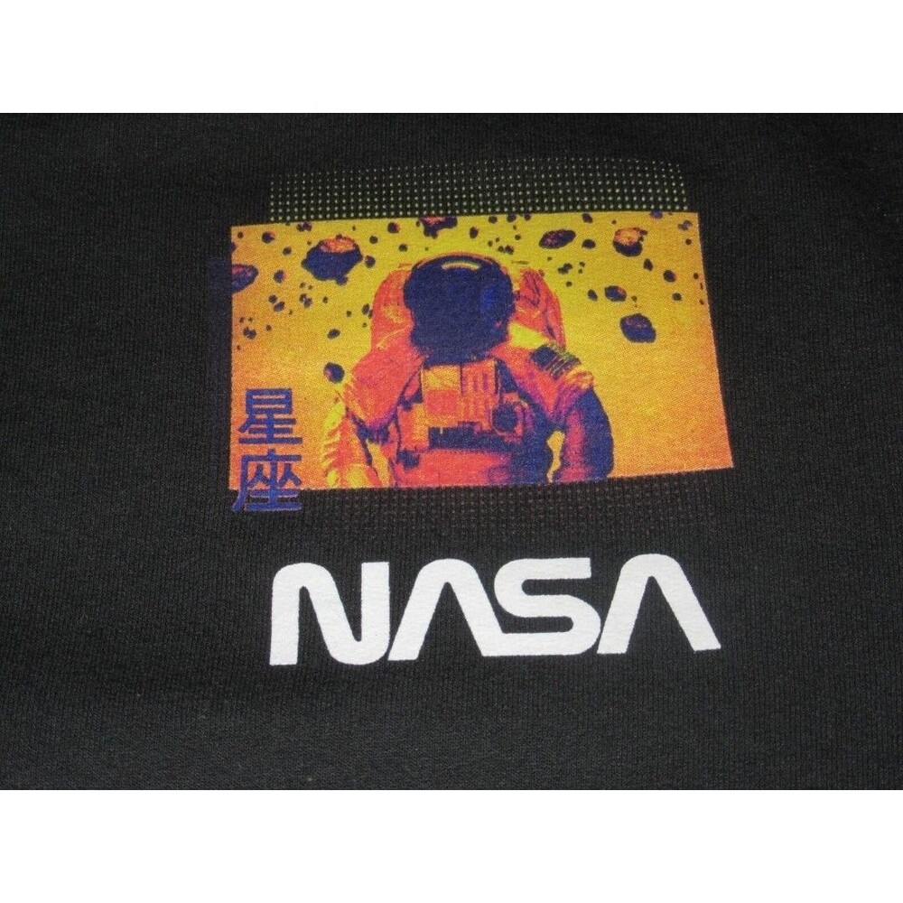 HyperSpace NASA Cotton Blend Black Hoodie - Men's Size Medium